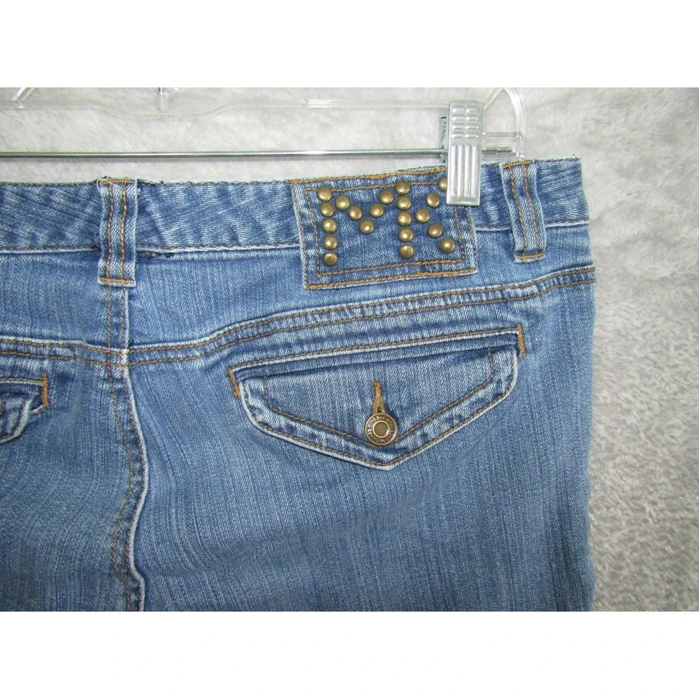 Michael Kors Womens Jeans‎ Blue Denim Studded Pockets Bootcut Cropped Size 12